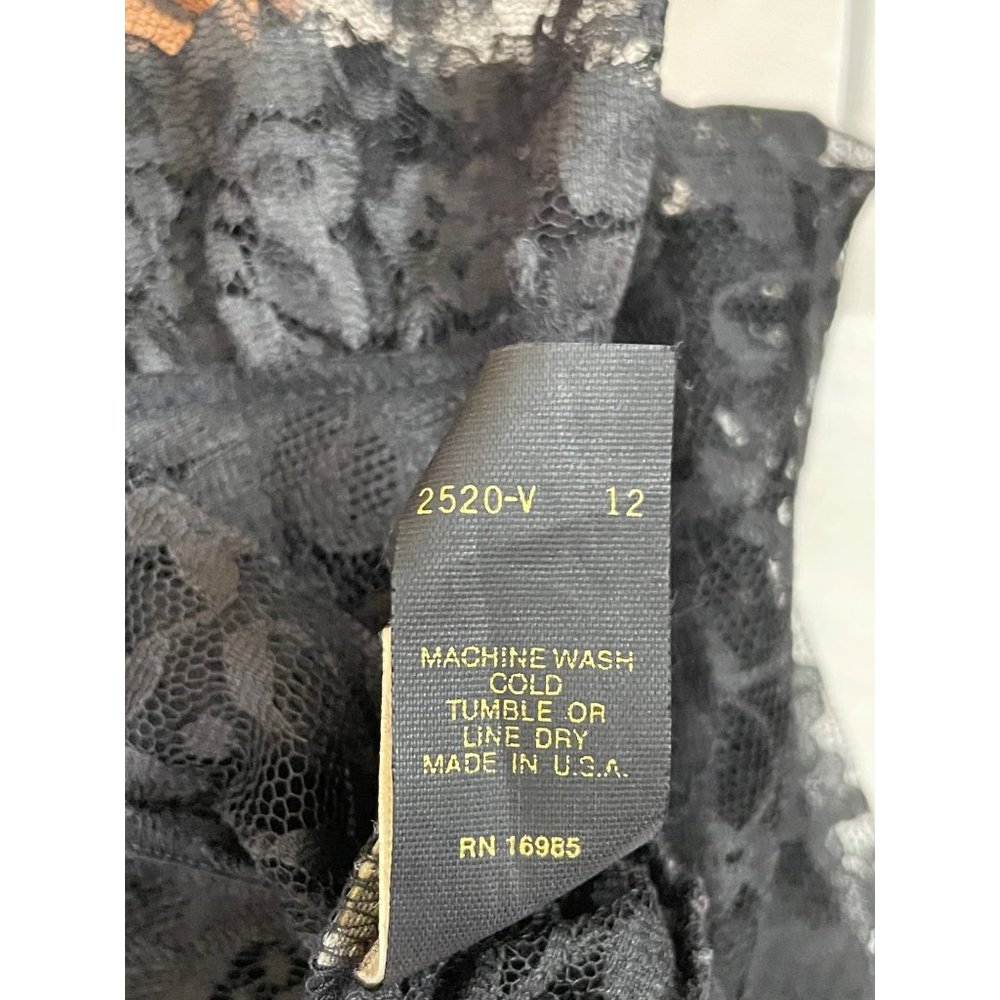 VTG Victoria's Secret M Gold Crown Label M Black Lace Lingerie Teddy Feminine - Picture 6 of 16